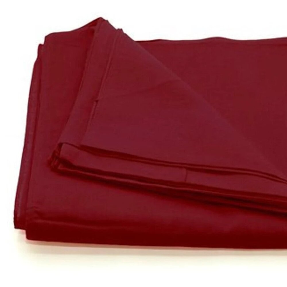 Set of Twelve Square Burgundy Napkins with Hemmed Edges 100% Cotton